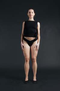 Easy G French Brief - Black organic stretch cotton (Ready-to-Ship)