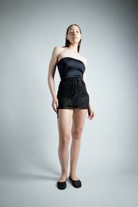 Skirts: Beach Fold Mini - Black Mesh (PO)
