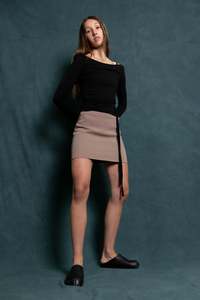 Shorts Current: Tube Mini Skirt - Mushroom Crepe (PO)