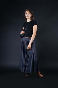 Norma Maxi Skirt - Gunmetal (Ready-to-Ship)