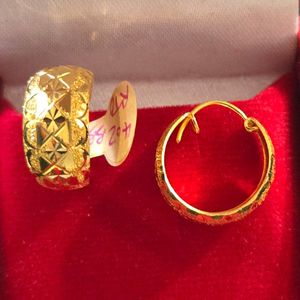22ct Gold Earrings: 22ct Gold Broad-Bali Earrings - GJEB036