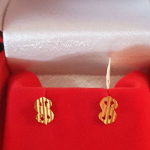 22ct Gold Earrings: GJES023-22ct Gold Earrings studs in dollar design