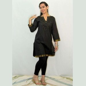 Indo Western: Lucknowi style Black Kurti-IWKT024