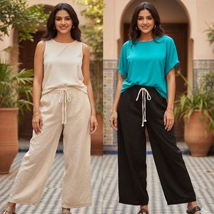 Indo Western: Cotton Pallazzo Pants - IWP036