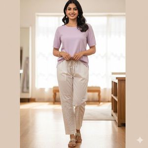 Indo Western: Cotton embroided pants - IWP035