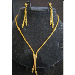 Gold Jewellery: 22ct Gold Necklace set - GJS031