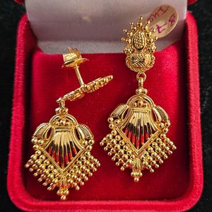 22ct Gold Dangly Earrings - GJED028