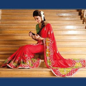 Sarees: Deep Peach Saree
