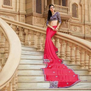 Classic Peach Saree