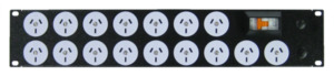 Products: Power Strip 16 Outlets 3pin 19in 2RU Horizontal Rack Mounted