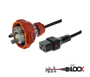 Custom Cable: Fitted 56P315 to Moulded C19-Lock, Black
