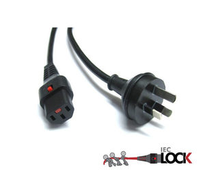 Products: 3 pin to C13-Lock, Black