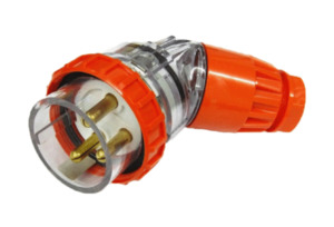Products: 32A 3 pin angle plug Orange (IP66) - Generic PA332