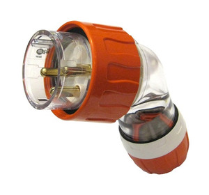Products: 32A 3 pin angle plug Orange (IP66) - PDL56PA332
