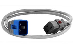 Dual Locking C20 to IEC C19 IEC Grey 1.5mm2 Power Cord