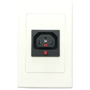 Products: 10A C13 IEC Lock outlet on White Flush/Wall plate
