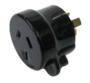 10A 3 pin tapon plug Black - PDL940