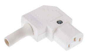 10A C13 IEC Left-Hand entry angle socket White