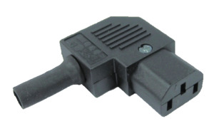 10A C13 IEC LH entry angle socket Black