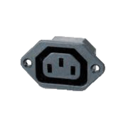 Products: 10A C13 IEC screw Mt 6.3QC outlet Black