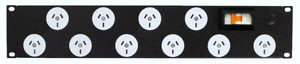 Products: Power Strip 10 Outlets 3pin 19in 2RU Horizontal Rack Mounted
