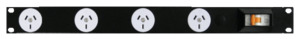 Products: Power Strip 4 Outlets 3pin 19in 1RU Horizontal Rack Mounted