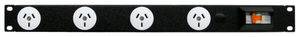 Power Strip 4 Outlets 3pin 0.5m Vertical Rack Mounted