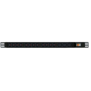 Power Strip 12+3 Outlets IEC-Lock C13+C19 0.7m Vertical Rack Mounted