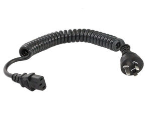 Products: 3 pin to C13, Black - Curly