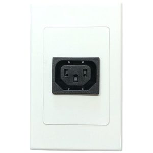 Products: 10A C13 IEC outlet on White flush/wall plate