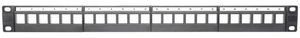 Products: 1RU Patch Panel with 24 x UTP Ports Unequipped. Keystone style