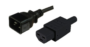 Products: Custom Cable: Moulded C20 to Fitted C21, Black