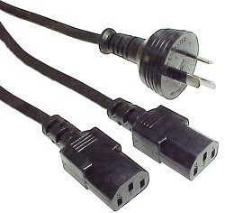 Products: 3 pin to 2x C13, Black (1mm2)