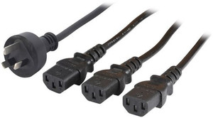 Products: 3 pin to 3x C13, Black