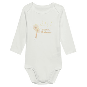 Apparels: Small feet, Big adventures - Baby Long Sleeve Bodysuit