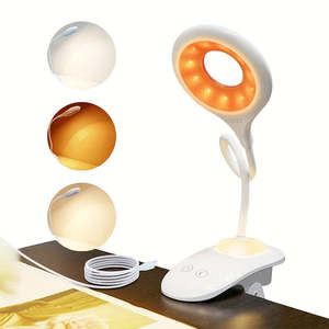 Health Personal Care: Rechargeable Amber Reading Light (Clip-On, Dimmable)