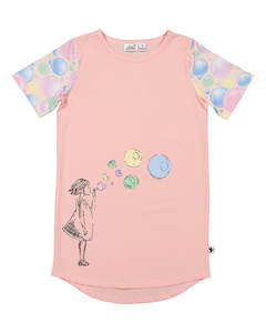 Summer Dresses Ss24: KR2111 BUBBLY SKATER TEE DRESS