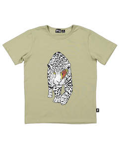 All The Summer Tees: RD2211 BOLT LEOPARD TEE IN KHAKI