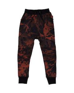 RD2341 BLACK & RUST TIE DYE CAPTAIN PANT