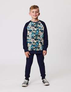 RD2124 DINOS RAGLAN CREW
