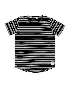 RT1702 RAD TRIBE TEE IN BLACK & WHITE STRIPE