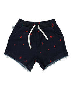 KR1308 LOVEHEART DENIM SHORT