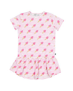 Size 10: KR2514 ICE CREAMS FRILL DRESS