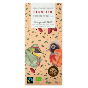 BENNETTOS ORANGE & CHILLI CHOCOLATE 100G