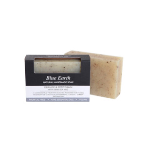 BLUE EARTH ORANGE, PETITGRAIN & DEAD SEA MUD SOAP