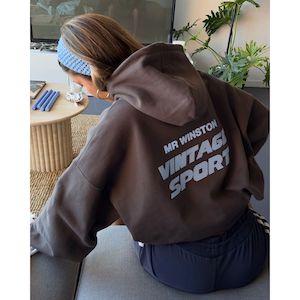 Mr Winston: Mr Winston Puff Hoodie - Bitter Chocolate