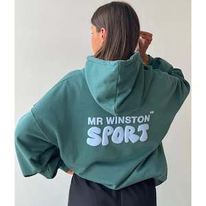 Mr Winston: Mr Winston Puff Hoodie - Forest Green