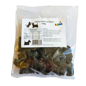 Aniseed Lollies: Cats and Dogs Licorice 130g
