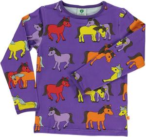 S M A F O L K L O N G S L E E V E T O P S: Smafolk - LS Tee - Horses - Purple