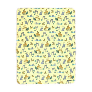 Homewares: Villervalla - Reversible Blanket - New Born Safari - Lemon